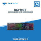 COUGAR VANTAR AX ALUMINUM RGB SCISSOR-SWITCH GAMING KEYBOARD USB