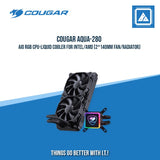 COUGAR AQUA-280 AIO RGB CPU-LIQUID COOLER FOR INTEL/AMD (2*140MM FAN/RADIATOR)
