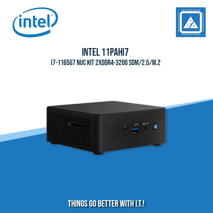 INTEL 11PAHI7 (CORE I7-1165G7) NUC KIT 2XDDR4-3200 SDM/2.5/M.2 (HDMI, USB-C, MINI DP)