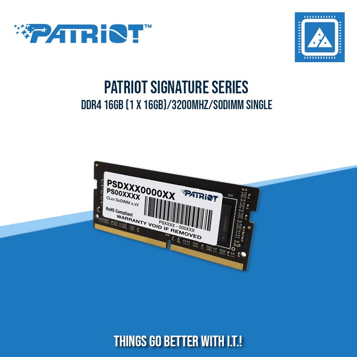 PATRIOT SIGNATURE LINE SERIES DDR4 16GB (1 X 16GB)/3200MHZ/SODIMM SINGLE