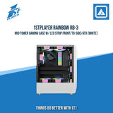 1STPLAYER RAINBOW RB-3 MID-TOWER GAMING CASE W/ LED STRIP FRONT/TG-SIDE/ATX (WHITE)