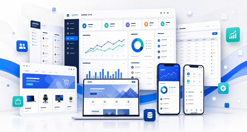 BluearmERP dashboard preview