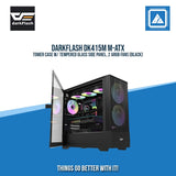 DARKFLASH DK415M M-ATX TOWER CASE W/ TEMPERED GLASS SIDE PANEL, 2 ARGB FANS (BLACK)