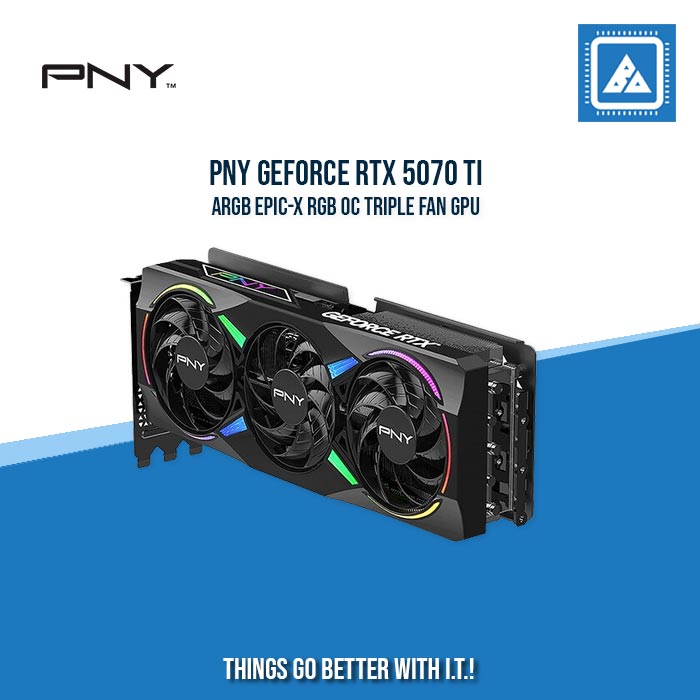 PNY GeForce RTX 5070 Ti ARGB EPIC-X RGB OC Triple Fan GPU(VCG5070T16TFXXPB1-O)