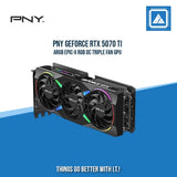 PNY GeForce RTX 5070 Ti ARGB EPIC-X RGB OC Triple Fan GPU(VCG5070T16TFXXPB1-O)