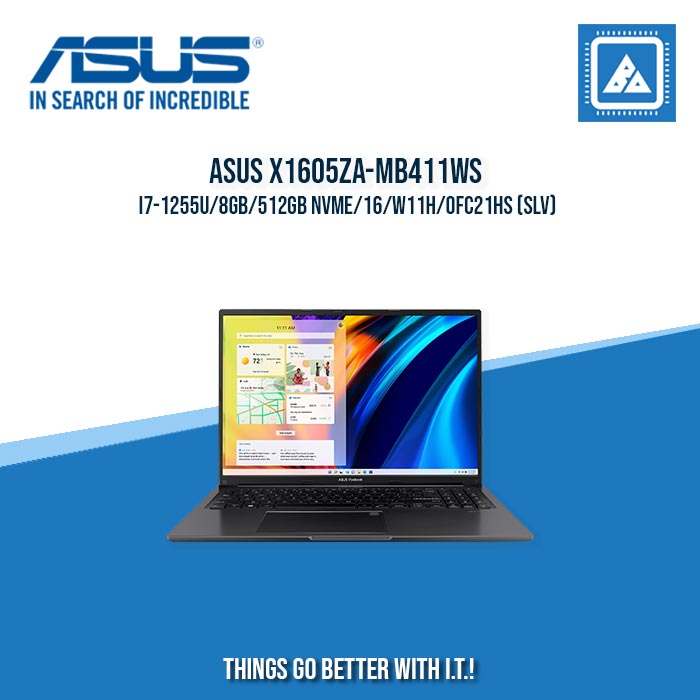 ASUS X1605ZA-MB411WS I7-1255U/8GB/512GB NVME | BEST FOR STUDENTS AND FREELANCERS LAPTOP