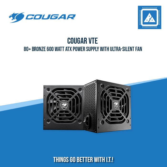 COUGAR VTE600 80+ BRONZE 600 WATT ATX POWER SUPPLY WITH ULTRA-SLINT FAN