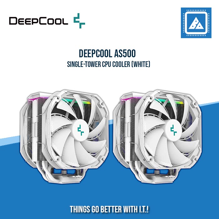 DEEPCOOL AS500 PLUS SINGLE-TOWER CPU COOLER (WHITE)