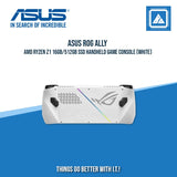 ASUS ROG ALLY AMD RYZEN Z1 16GB/512GB SSD HANDHELD GAME CONSOLE (WHITE)
