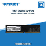 PATRIOT SIGNATURE LINE SERIES DDR4 16GB (1 X 16GB)/3200MHZ/CL22/SINGLE