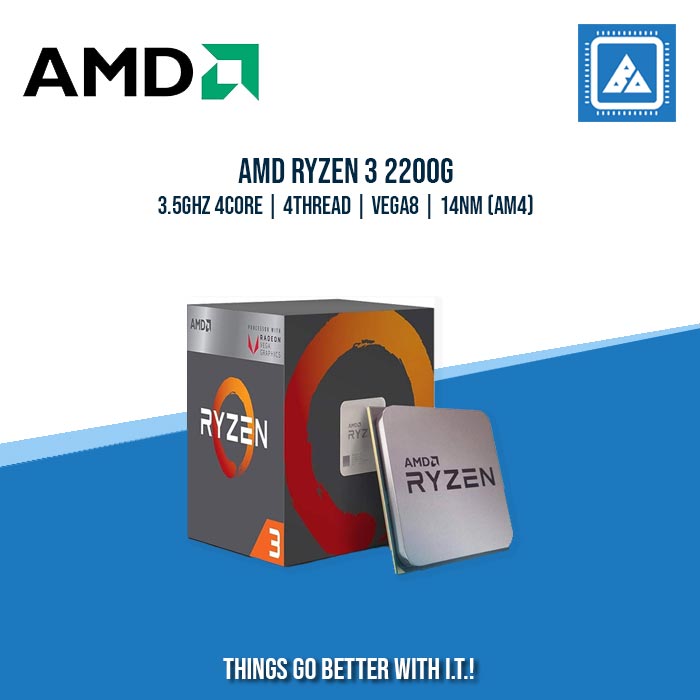 AMD RYZEN 3 2200G 3.5GHZ 4CORE | 4THREAD | VEGA8 | 14NM (AM4)