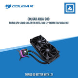 COUGAR AQUA-280 AIO RGB CPU-LIQUID COOLER FOR INTEL/AMD (2*140MM FAN/RADIATOR)