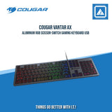 COUGAR VANTAR AX ALUMINUM RGB SCISSOR-SWITCH GAMING KEYBOARD USB
