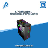 1STPLAYER RAINBOW R3 MID-TOWER GAMING CASE W/ TEMPERED GLASS /M-ATX (BLACK)