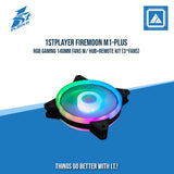 1STPLAYER FIREMOON M1-PLUS RGB GAMING 140MM FANS W/ HUB+REMOTE KIT (3*FANS)