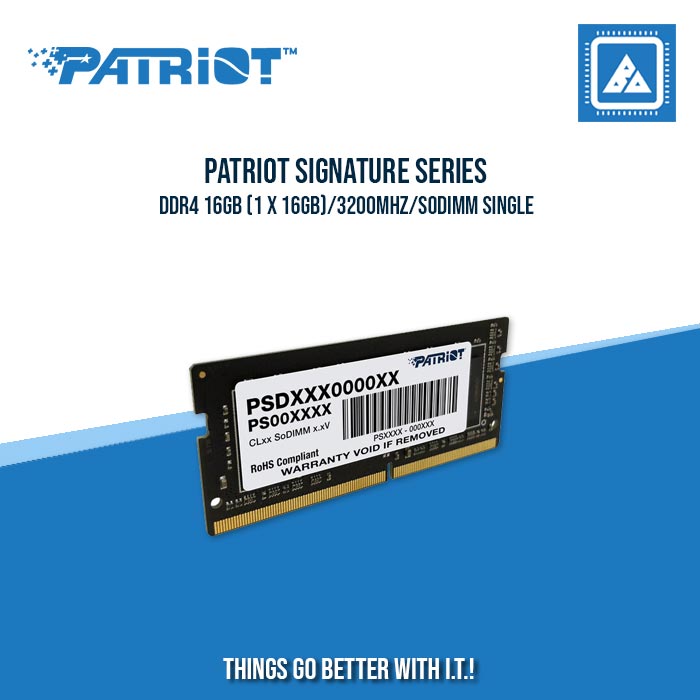 PATRIOT SIGNATURE LINE SERIES DDR4 16GB (1 X 16GB)/3200MHZ/SODIMM SINGLE