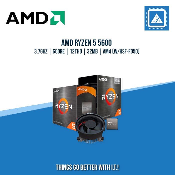 AMD RYZEN 5 5600 | 3.7GHZ | 6CORE | 12THD | 32MB | AM4 (W/HSF-F050) | TRAY TYPE