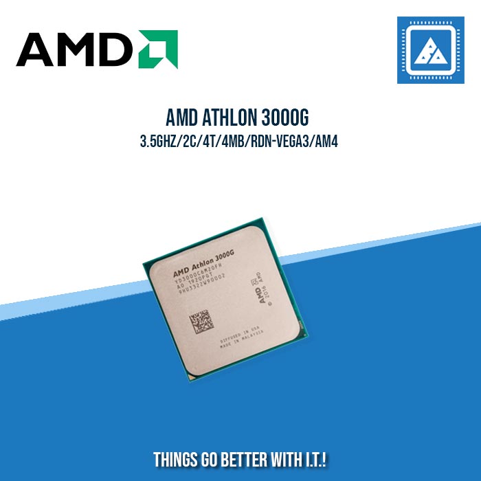 AMD ATHLON 3000G 3.5GHZ | 2C | 4T | 4MB | RDN-VEGA3 | AM4 | TRAY TYPE