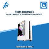 1STPLAYER RAINBOW RB-3 MID-TOWER GAMING CASE W/ LED STRIP FRONT/TG-SIDE/ATX (WHITE)