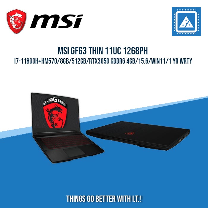 MSI GF63 THIN 11UC 1268PH i7-11800H+HM570/8GB/512GB/RTX3050 GDDR6 4GB | BEST FOR GAMING AND AUTOCAD LAPTOP