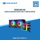 COUGAR AQUA-360 AIO RGB CPU-LIQUID COOLER FOR INTEL/AMD (3*120MM FAN/RADIATOR)