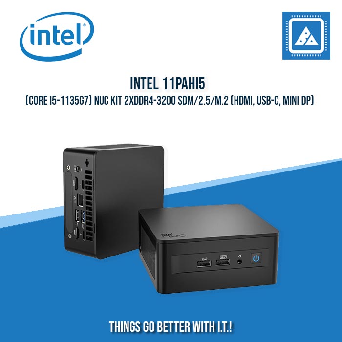 INTEL 11PAHI5 NUC KIT I5-1135G7 2XDDR4-3200 SDM/2.5/M.2 (HDMI, USB-C, MINI DP)
