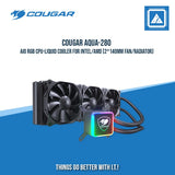 COUGAR AQUA-280 AIO RGB CPU-LIQUID COOLER FOR INTEL/AMD (2*140MM FAN/RADIATOR)