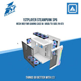 1STPLAYER STEAMPUNK SP6-G TG-FRONT MID-TWR GAMING CASE W/ ARGB/TG-SIDE/M-ATX (BLACK)