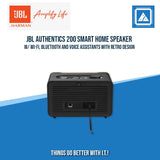 JBL AUTHENTICS 200 SMART HOME SPEAKER WITH WI-FI, BLUETOOTH, AND VOICE ASSISTANTS WITH RETRO DESIGN