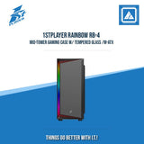 1STPLAYER RAINBOW RB-4 MID-TOWER GAMING CASE W/ TEMPERED GLASS /M-ATX