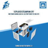 1STPLAYER STEAMPUNK SP7 MID-TOWER GAMING CASE W/ LED STRIP FRONT/TG-SIDE/ATX