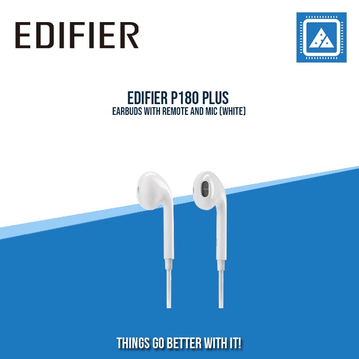 EDIFIER P180 PLUS EARBUDS WITH REMOTE AND MIC (WHITE)