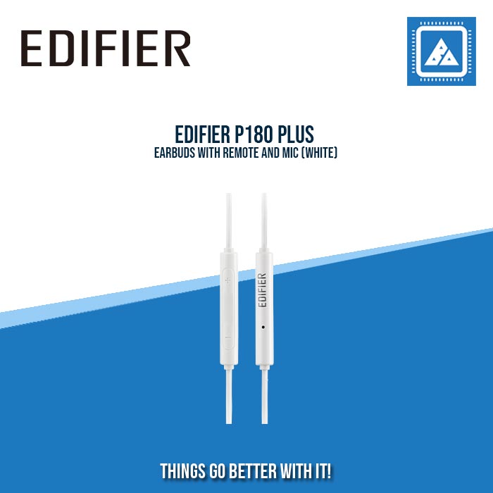 EDIFIER P180 PLUS EARBUDS WITH REMOTE AND MIC (WHITE)