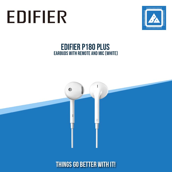 EDIFIER P180 PLUS EARBUDS WITH REMOTE AND MIC (WHITE) – BlueArm ...
