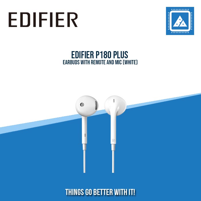 EDIFIER P180 PLUS EARBUDS WITH REMOTE AND MIC (WHITE)