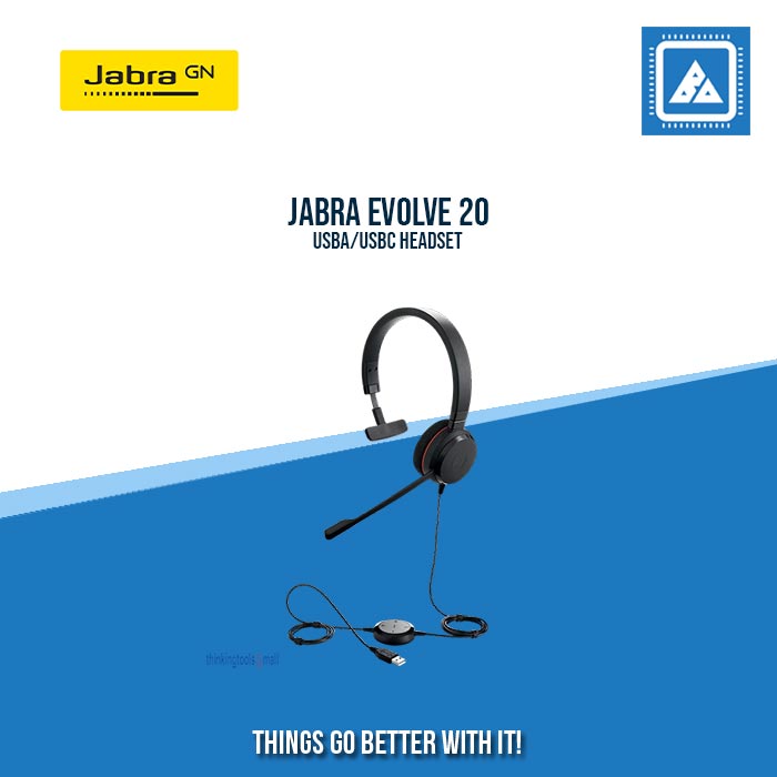 Java Evolve 20 JABRA EVOLVE 20 USBA/USBC HEADSET – BlueArm Computer Store