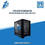 1STPLAYER STEAMPUNK SP6-G TG-FRONT MID-TWR GAMING CASE W/ ARGB/TG-SIDE/M-ATX (BLACK)