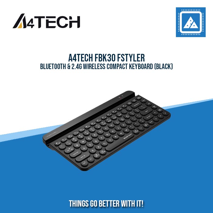A4TECH FBK30 FSTYLER BLUETOOTH & 2.4G WIRELESS COMPACT KEYBOARD (BLACK)
