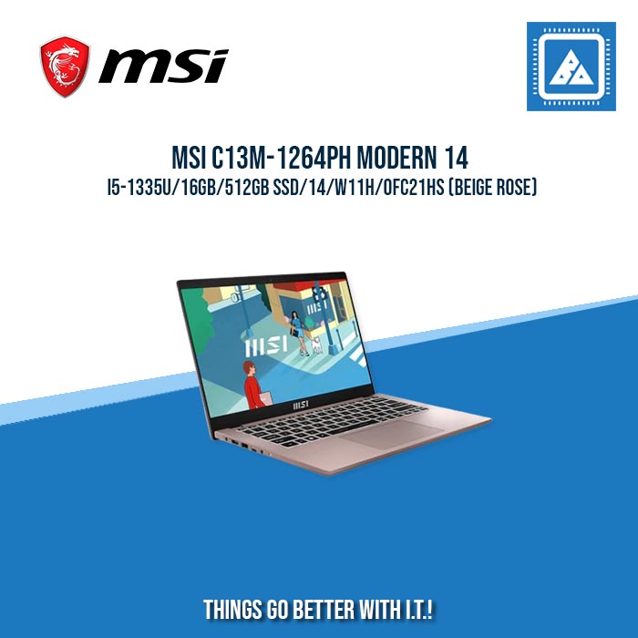 MSI C13M-1264PH MODERN 14 I5-1335U/16GB/512GB SSD/14/W11H | BEST FOR STUDENTS AND FREELANCERS LAPTOP