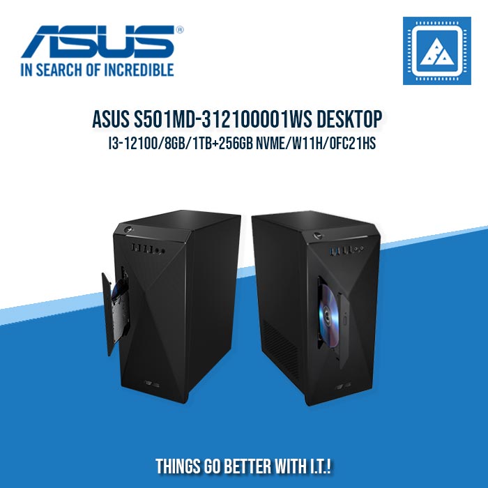 ASUS S501MD-312100001WS DESKTOP - I3-12100/8GB/1TB+256GB NVME/W11H/OFC21HS