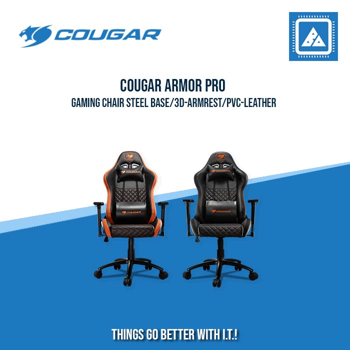 GAMING CHAIR STEEL BASE/3D-ARMREST/PVC-LEATHER (BLACK/ORANGE)
