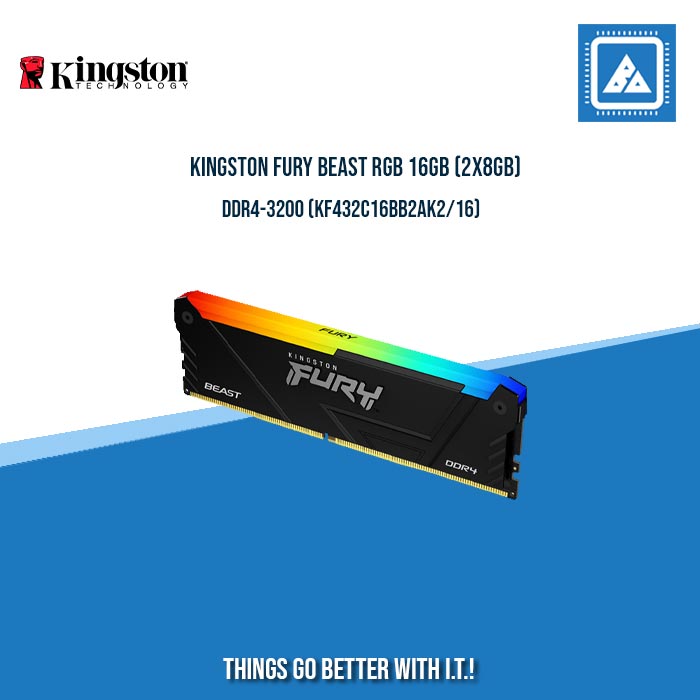 KINGSTON FURY BEAST RGB 16GB (2X8GB) DDR4-3200 (KF432C16BB2AK2/16)