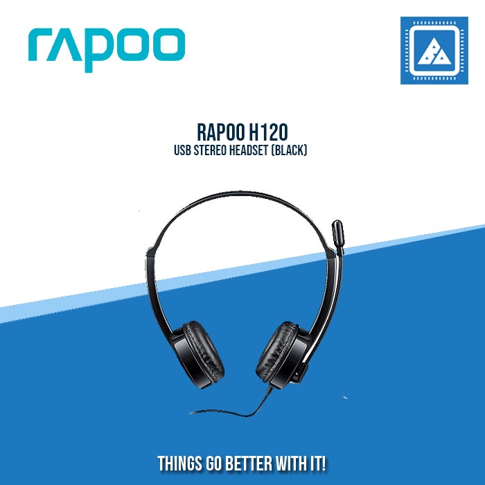 RAPOO H120 USB STEREO HEADSET (BLACK)