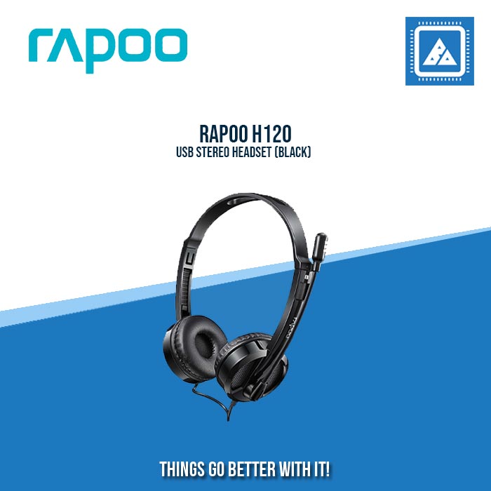 RAPOO H120 USB STEREO HEADSET (BLACK)