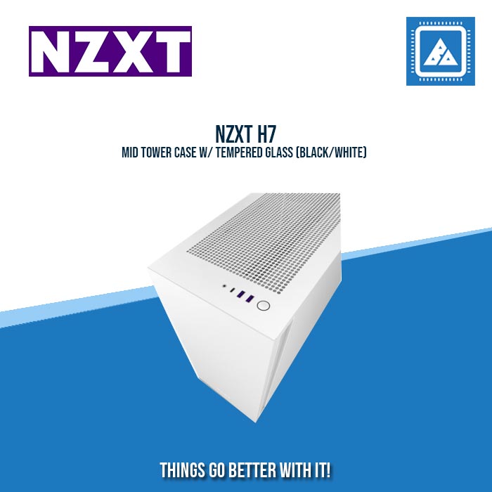 NZXT H7 MID TOWER CASE W/ TEMPERED GLASS (BLACK/WHITE)