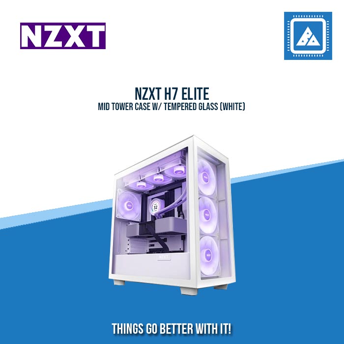 NZXT H7 ELITE MID TOWER CASE W/ TEMPERED GLASS (WHITE)