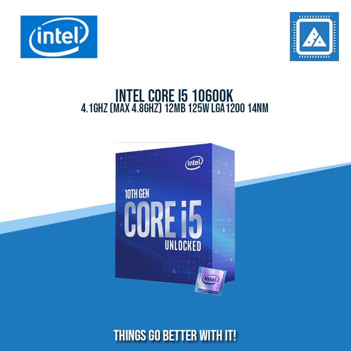 INTEL CORE I5 10600K 4.1GHZ (MAX 4.8GHZ) 12MB 125W LGA1200 14NM