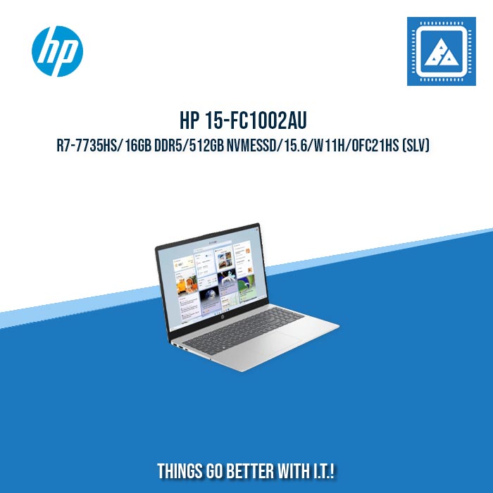 HP 15-FC1002AU R7-7735HS/16GB DDR5/512GB NVMeSSD | BEST FOR FREELANCERS AND GAMING LAPTOP