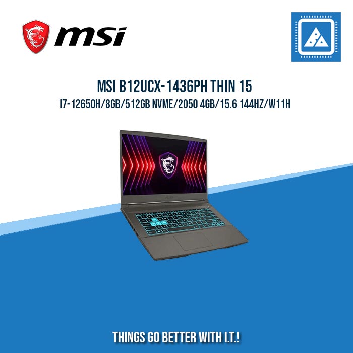 MSI B12UCX-1436PH THIN 15 I7-12650H/8GB/512GB NVME/2050 4GB | BEST FOR FREELANCER AND GAMING LAPTOP