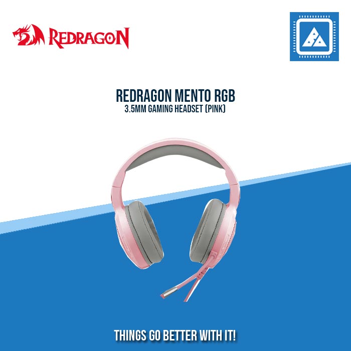 REDRAGON MENTO RGB 3.5MM GAMING HEADSET (PINK)